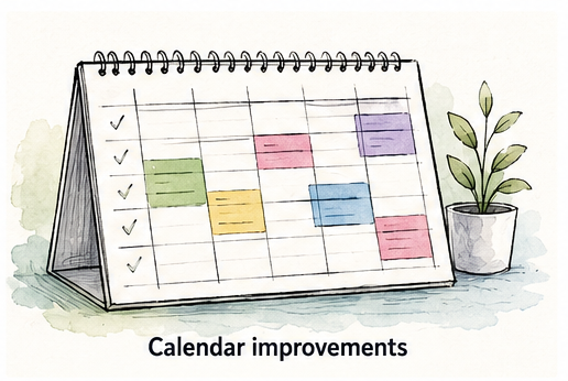 Calendar improvements in Client Diary