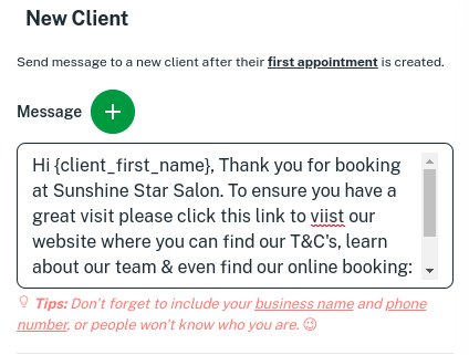 Never miss it: how to send a welcome message to a client